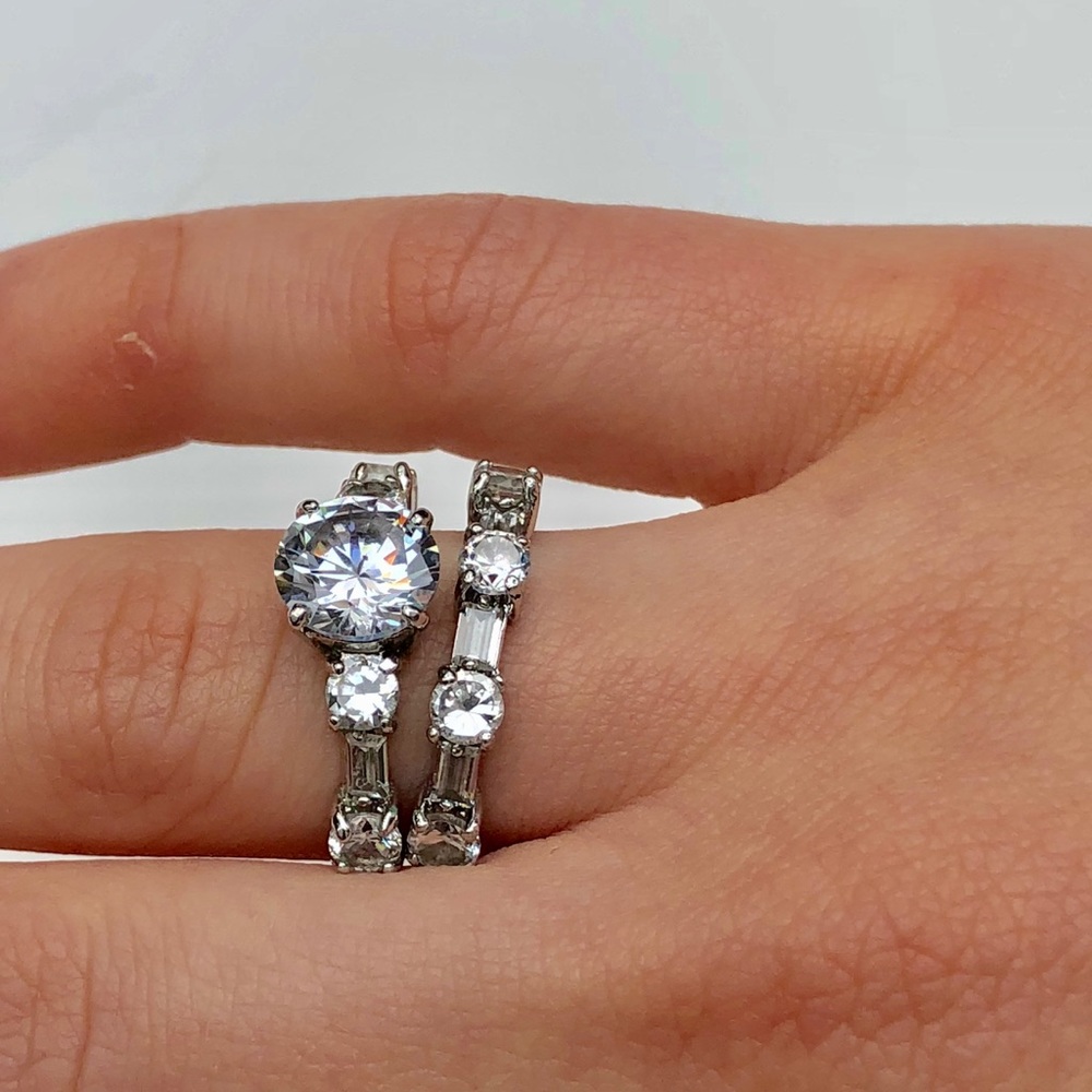 NWB Sterling Silver & CZ Wedding Set